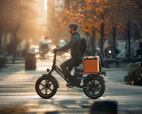 Heavy-duty electric cargo bike with fat tires for stability and versatility